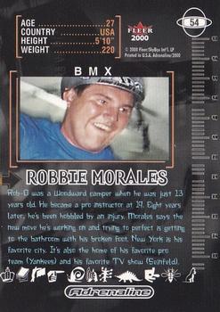 2000 Fleer Adrenaline #54 Robbie Morales Back